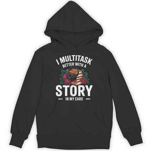 Audiobook Enthusiasts Headphones Flowers Book Club Bookworm Unisex Hoodie - Bookorys