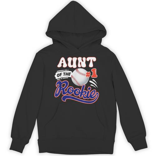 Aunt Rookie Of Year 1st Birthday Baseball Theme Matching Unisex Hoodie - Sportilla