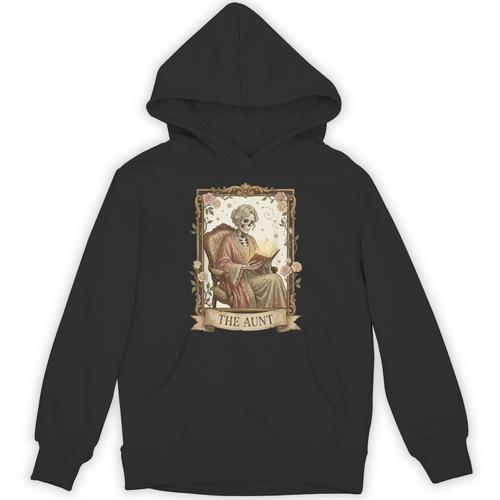 The Aunt Tarot Card Women Skeleton Aunty Book Lover Unisex Hoodie - Bookorys