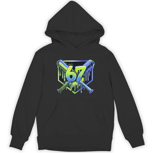 Awesome 67 Baseball Drip Effect Baseball 6-7 Meme Graphic Unisex Hoodie - Sportilla