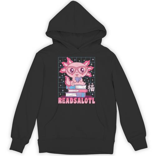 Axolotl Books Readsalotl Reading Bookworm Boys Girls Kids Unisex Hoodie - Bookorys CA