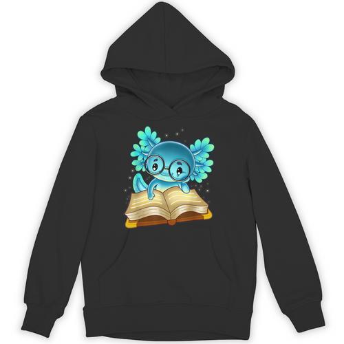 Axolotl Read Book Ambystoma Mexicanum Mexican Walking Fish Unisex Hoodie - Bookorys CA