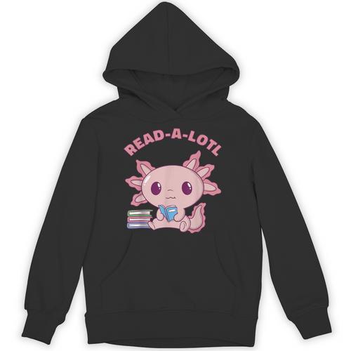 Axolotl Read A Lotl Book Lover Reading Books Cute Unisex Hoodie - Bookorys DE