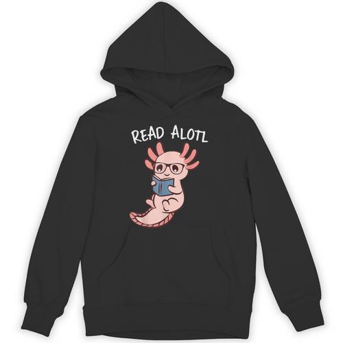Axolotl Reading a Book Read Alotl Books Axolotl Book Unisex Hoodie - Bookorys