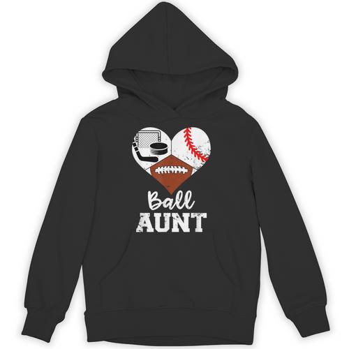 Ball Aunt Heart Football Baseball Hockey Game Day Unisex Hoodie - Sportilla