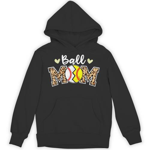 Ball Mom Leopard Baseball Softball Player Mom Unisex Hoodie - Sportilla