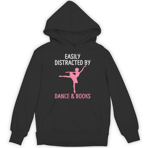 Ballerina Ballet Dancer Books Lover Distracted Dance Books Unisex Hoodie - Bookorys AU