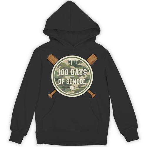 Baseball 100th Day Of School Camouflage Unisex Hoodie - Sportilla