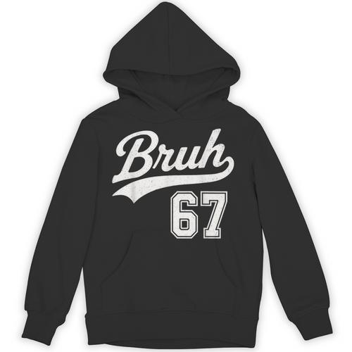 Baseball 6 7 Bruh Number 67 Six Seven Meme Boys Kids Unisex Hoodie - Sportilla