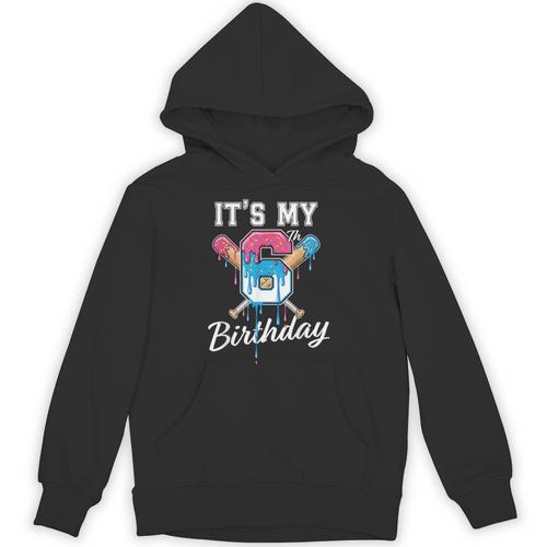 Baseball 6 Year Old Ice Cream Drip 6th Birthday Boy Number 6 Unisex Hoodie - Sportilla
