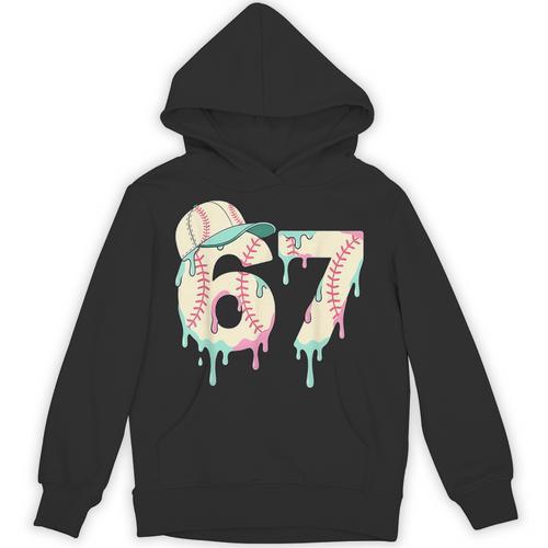 Baseball 67 Drip Six Seven Baseball Dripping Boys Kids Unisex Hoodie - Sportilla