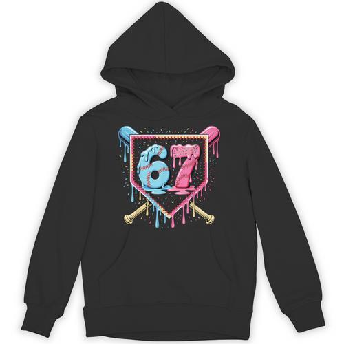 Baseball 67 Ice Cream Drip Six Seven Meme Boy Girl Kid Unisex Hoodie - Sportilla