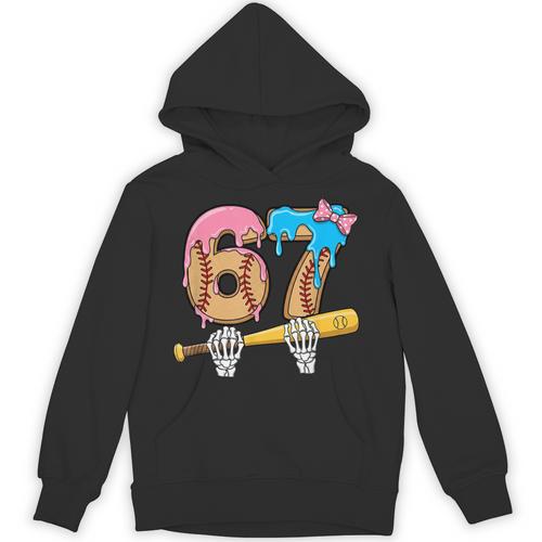 Baseball 67 Ice Cream Drip Skeleton Six Seven Boys Meme Unisex Hoodie - Sportilla