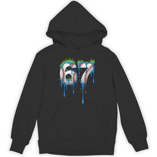 Baseball 67 Six Seven Gen Alpha Meme Blue Drip Boys Unisex Hoodie - Sportilla