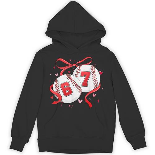 Baseball 67 Six Seven Gen Alpha Meme Valentine's Day Unisex Hoodie - Sportilla