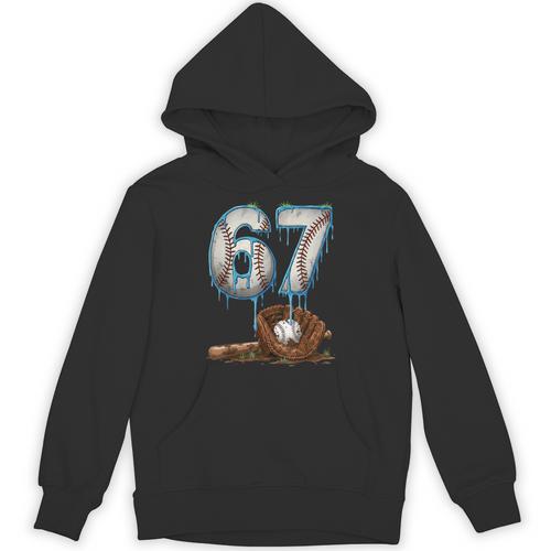 Baseball 67 Six Seven Meme 6-7 Drip Baseball Boys Men Unisex Hoodie - Sportilla