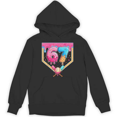 Baseball 67 Six Seven Meme Drip 6 7 Boys Girl Kids Unisex Hoodie - Sportilla