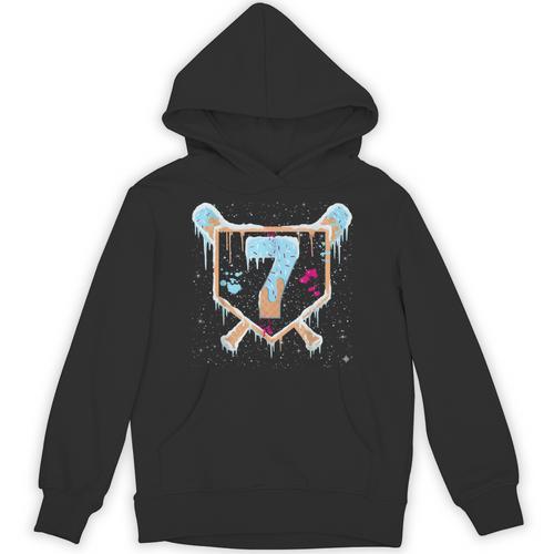 Baseball 7 Year Old Ice Cream Drip 7th Birthday Boy Number 7 Unisex Hoodie - Sportilla
