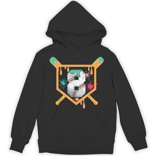 Baseball 8 Year Old Ice Cream Drip 8th Birthday Boy Number 8 Unisex Hoodie - Sportilla