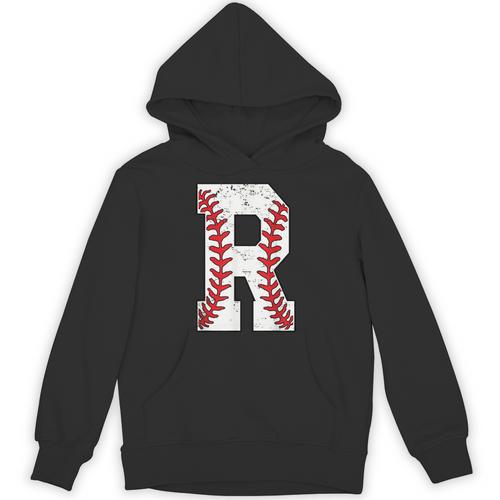 Baseball Alphabet Monogram Initial Letter R Unisex Hoodie - Sportilla