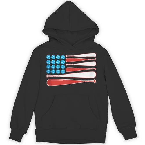 Baseball American Flag Patriotic USA Pride Unisex Hoodie - Sportilla