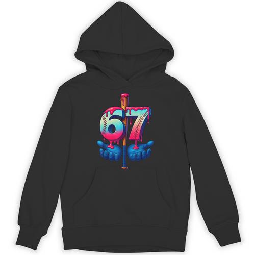 Baseball Bat Hands Drip 67 Six Seven Gen Alpha Slang Meme Unisex Hoodie - Sportilla