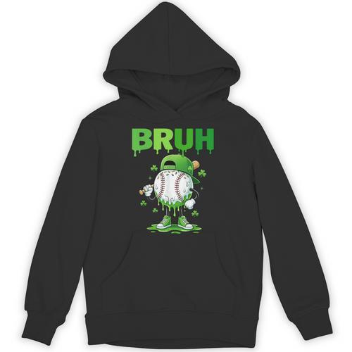Baseball Bruh Drip Ice Cream Youth Boy St Patricks Day Unisex Hoodie - Sportilla