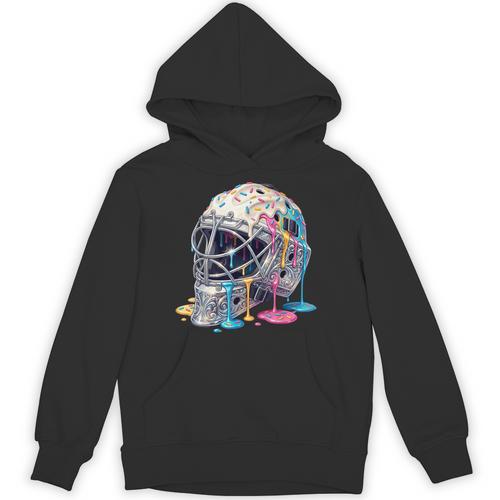 Baseball Catcher Mask Ice Cream Dripping Baseball Boys Unisex Hoodie - Sportilla