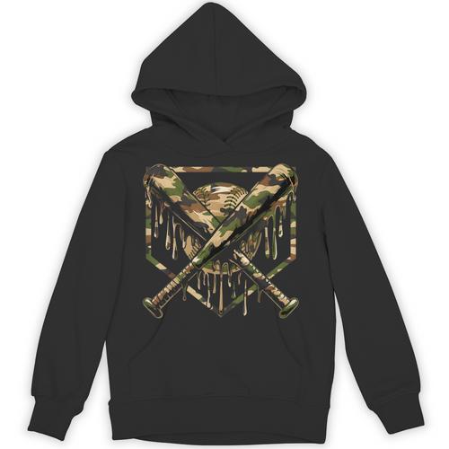 Baseball Drip Ice Cream Camo Home Plate Bats Sports Game Day Unisex Hoodie - Sportilla