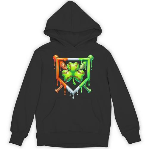 Baseball Drip Ice Cream St Patricks Day Shamrock Lucky Unisex Hoodie - Sportilla
