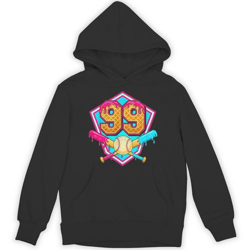 Baseball Drip Jersey Number 99 For Players & 99th Birthday Unisex Hoodie - Sportilla