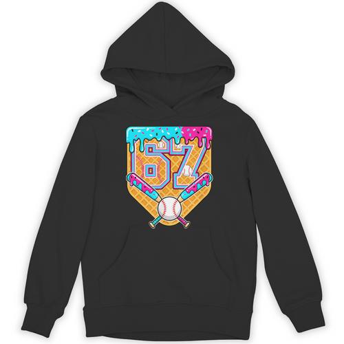 Baseball Drip Number 67 Ice Cream Home Plate Drip Unisex Hoodie - Sportilla