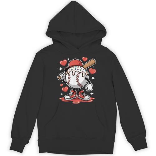 Baseball Drip Valentine Boys Women Men Hearts Sport Love Unisex Hoodie - Sportilla
