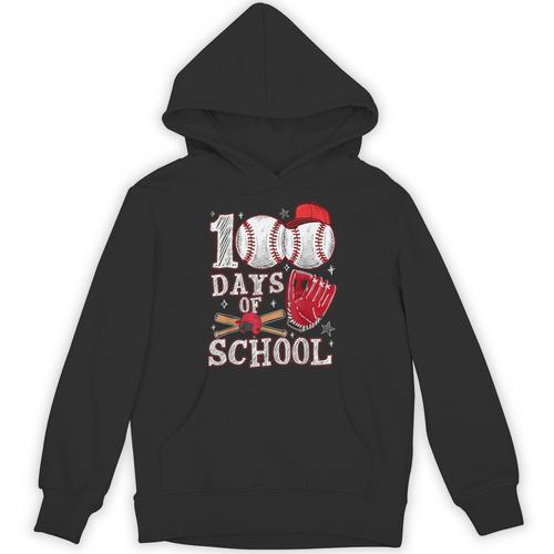 Baseball Happy 100 Days Of School Boy Girl Kid Teacher Unisex Hoodie - Sportilla