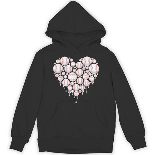 Baseball Heart Drip Valentine's Day Baseball Lover Boys Men Unisex Hoodie - Sportilla