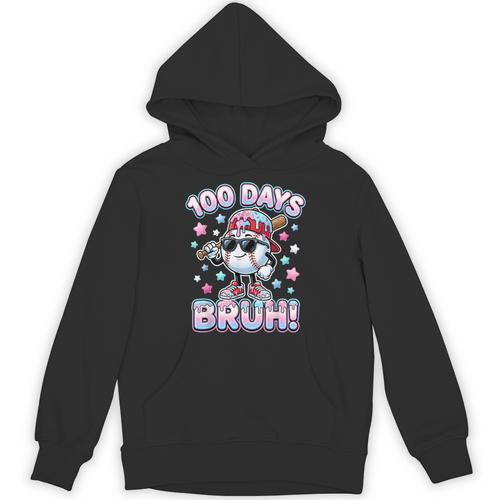 Baseball Ice Cram Drip 100 Days Of School 100th Boys Youth Unisex Hoodie - Sportilla