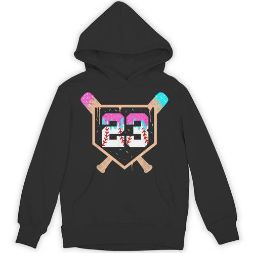 Baseball Ice Cream Drip Number 23 Player 23rd Birthday Unisex Hoodie - Sportilla