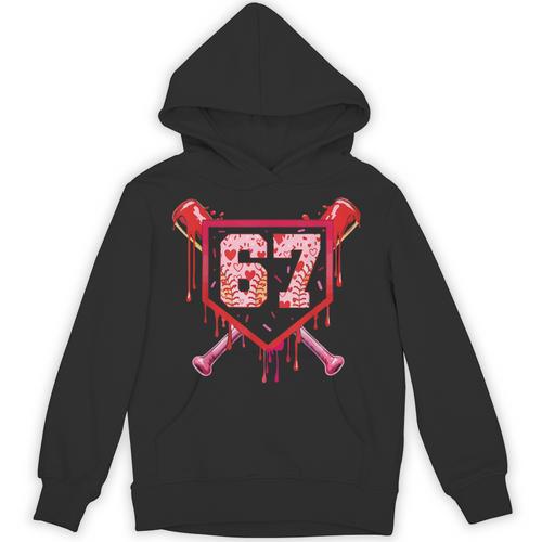 Baseball Ice Cream Drip Number 67 Meme Valentine Couple Love Unisex Hoodie - Sportilla