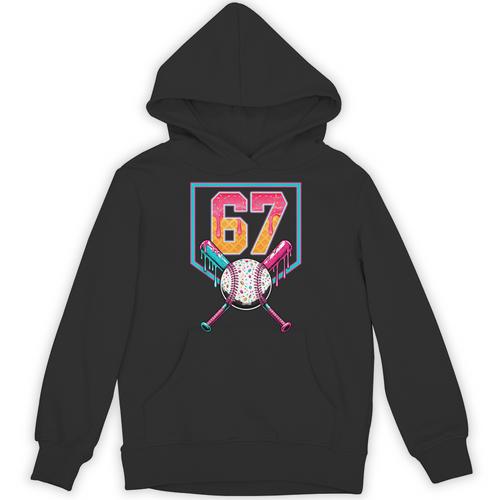 Baseball Ice Cream Drip Number 67 Player 67th Birthday Men Unisex Hoodie - Sportilla