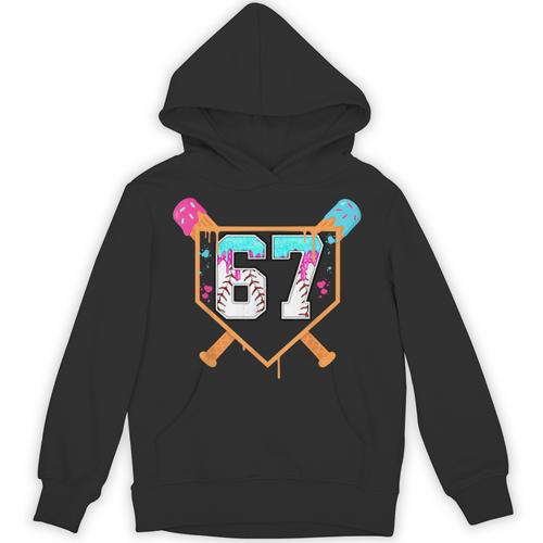 Baseball Ice Cream Drip Number 67 Player Six Seven Meme 6 7 Unisex Hoodie - Sportilla