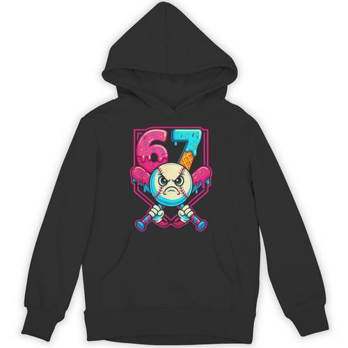 Baseball Ice Cream Drip Number 67 Six Seven Meme 67 Unisex Hoodie - Sportilla