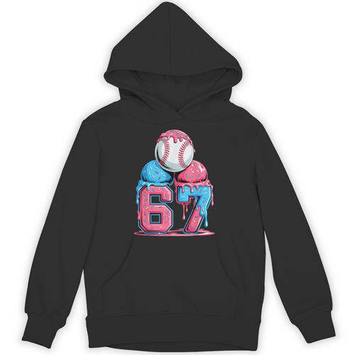 Baseball Ice Cream Drip Six Seven Gen Alpha Meme 67 Unisex Hoodie - Sportilla