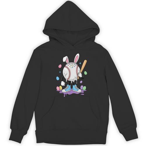Baseball Ice Cream Drip Youth Boys Cute Easter Sports Unisex Hoodie - Sportilla