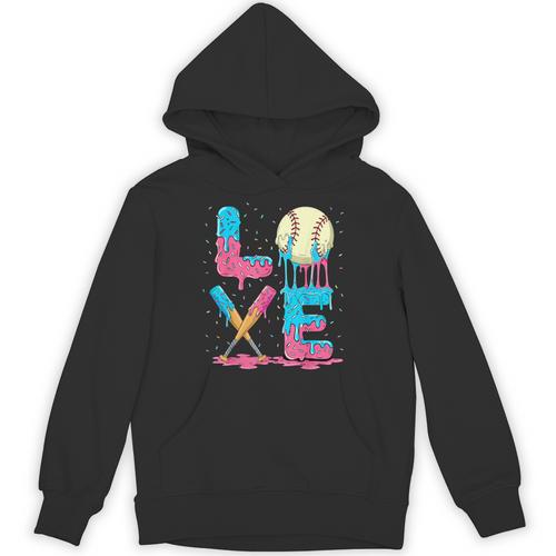Baseball Love Drip Ice Cream Colorful Baseball Unisex Hoodie - Sportilla