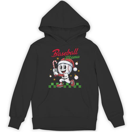 Baseball Mama Christmas Santa Hat Xmas Softball Mom Unisex Hoodie - Sportilla