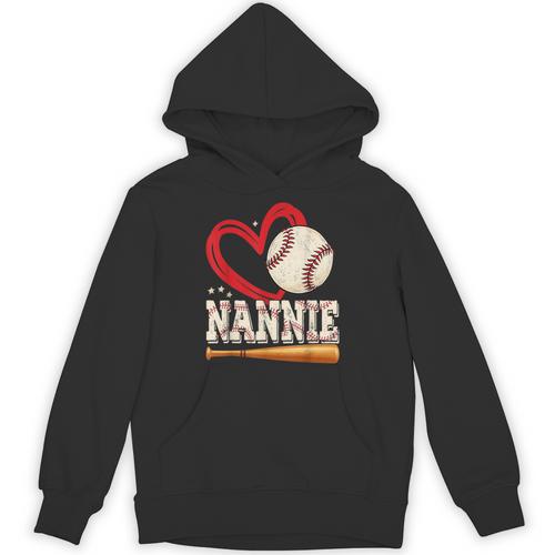 Baseball Nannie Baseball Heart Family Matching Unisex Hoodie - Sportilla