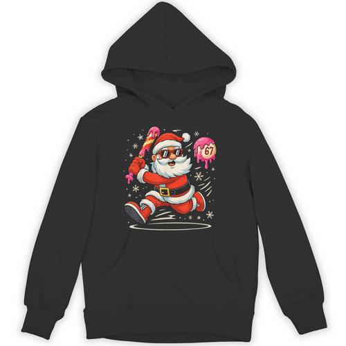 Baseball Santa 67 Baseball Christmas Pajamas Xmas Men Boy 67 Unisex Hoodie - Sportilla