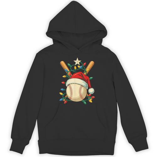 Baseball Santa Christmas Ball Baseball Lover Player Boys Unisex Hoodie - Sportilla