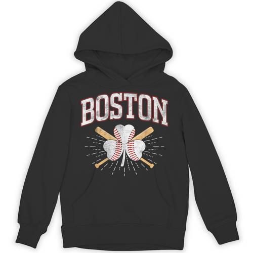 Baseball Shamrock Boston Massachusetts St Patrick’s Day Unisex Hoodie - Sportilla