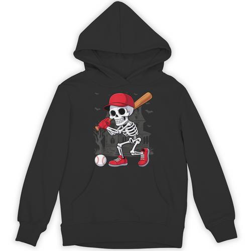 Baseball Skeleton Halloween Playing Unisex Hoodie - Sportilla